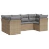 vidaXL sofas&aelig;t til haven 6 dele med hynder polyrattan beige