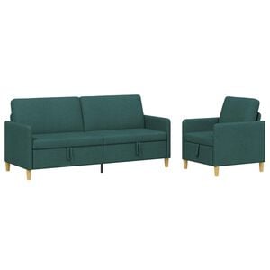 vidaXL Sofa s&aelig;t med opbevaring 2 stk. M&oslash;rkegr&oslash;n Polyester