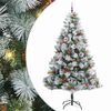 vidaXL Kunstigt juletr&aelig; Gr&oslash;n og hvid 240 cm PVC og metal og plast