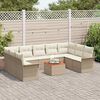 vidaXL Havesofa Sæt 10 pcs Beige Poly rattan