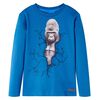 Lang&aelig;rmet T-shirt til b&oslash;rn str. 104 petroleumsbl&aring;