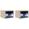 vidaXL V&aelig;gmonteret natbord RAALTE 2 stk. Sonoma-eg 36 x 33 x 25 cm