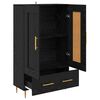 vidaXL Highboard med skuffe Sort eg 69,5 x 31 x 115 cm Konstrueret tr&aelig;