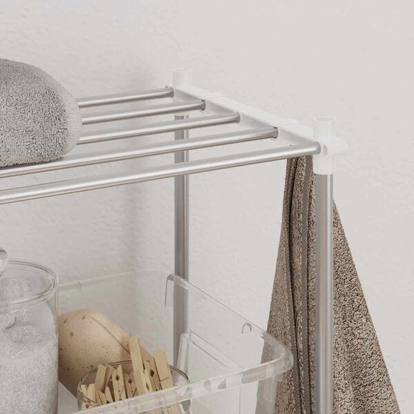 vidaXL Vaskemaskinehylde Hvid 70 x 27 x 136 cm Aluminium