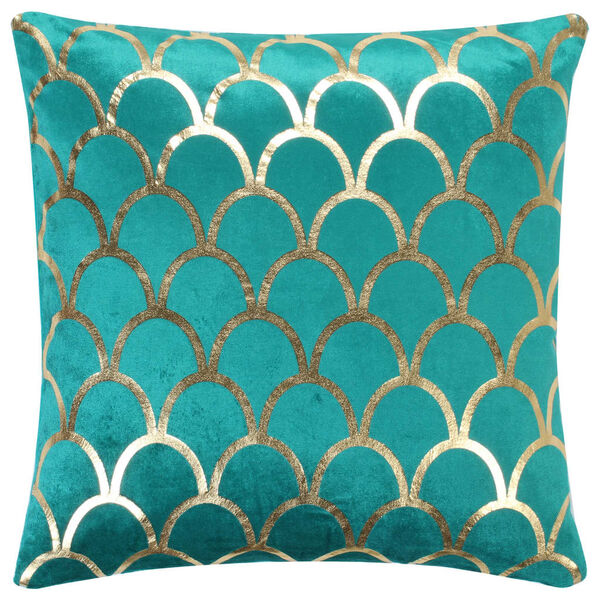 vidaXL puder 2 stk. folieprint 40x40 cm fløjl grøn og guldfarvet