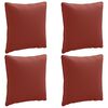 vidaXL 4-delte rygpuder PUTTEN 4 pcs 100% polyester R&oslash;d