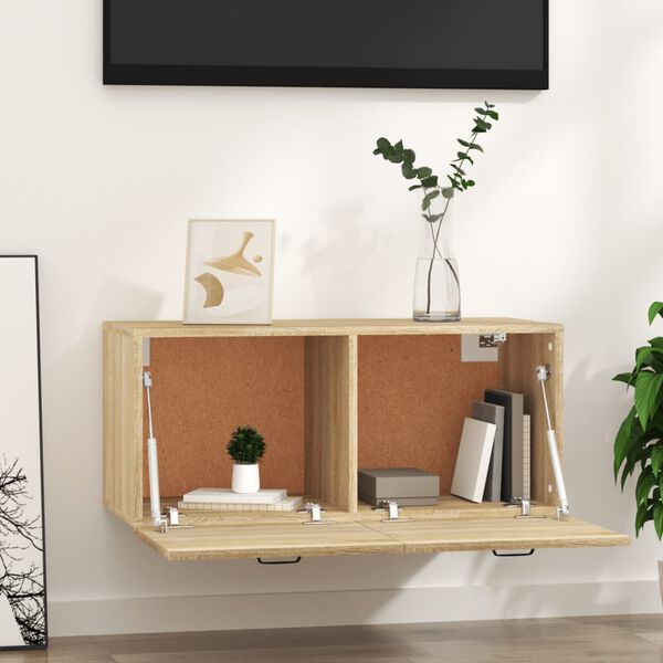 vidaXL v&aelig;gskab 80x36,5x35 cm konstrueret tr&aelig; sonoma-eg