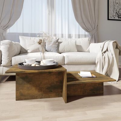 vidaXL sofabord 111,5x50x33 cm konstrueret træ røget egetræsfarve