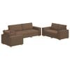vidaXL Sofa 3 pcs Brun 220 x 80 x 84 cm Linned-blandet stof