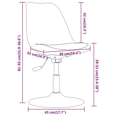vidaXL drejelige spisebordsstole 6 stk. stof cremefarvet