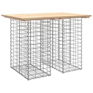 vidaXL havebord gabiondesign 100x70x72 cm massivt tr&aelig; fyrretr&aelig;