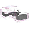 vidaXL sofas&aelig;t til haven 10 dele med hynder polyrattan gr&aring;
