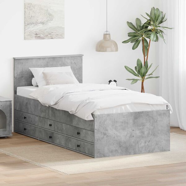vidaXL Daybed Beton Gr&aring; og Sort 100 x 200 cm Konstrueret tr&aelig;