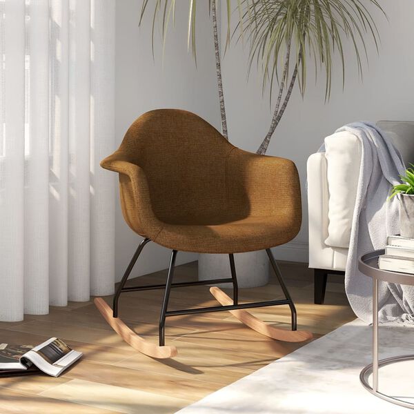 vidaXL gyngestol stof brun