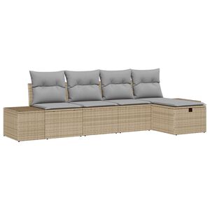vidaXL Sofa S&aelig;t med pude 5 pcs polyrattan
