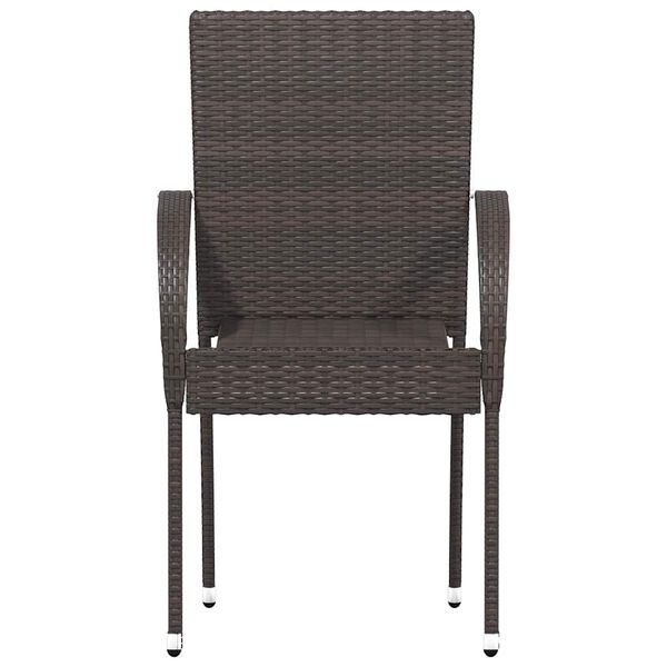 vidaXL stabelbare havestole 4 stk. polyrattan brun