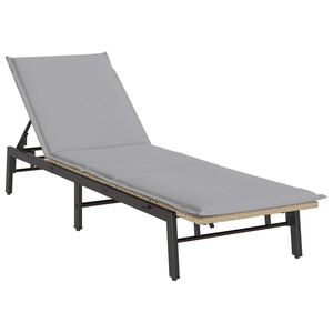 vidaXL liggestol med hynde polyrattan beige