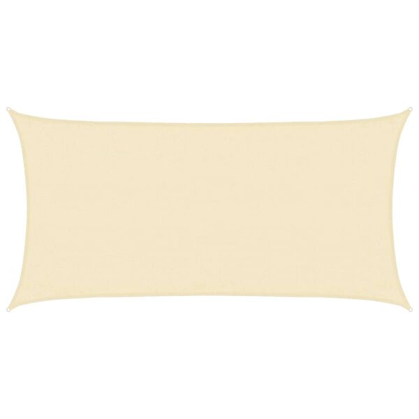 vidaXL solsejl 3x6 m 160 g/m² HDPE cremefarvet