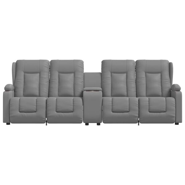 vidaXL 4-personers massagestol m. kopholdere kunstl&aelig;der gr&aring;