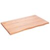 vidaXL bordplade til badev&aelig;relse 100x60x(2-4) cm massivt tr&aelig; lysebrun
