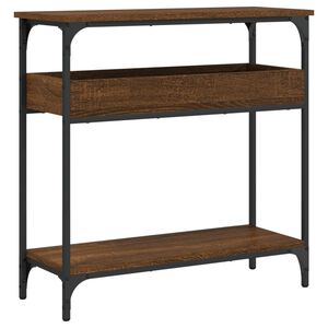 vidaXL konsolbord med hylde 75x29x75 cm konstrueret tr&aelig; brunt egetr&aelig;