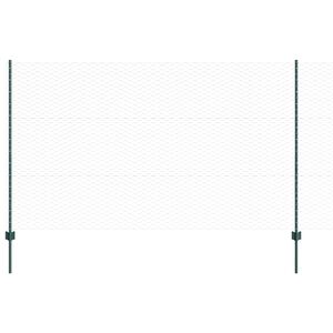 vidaXL Sekskantet hegn med stolpe 10 x 1,4 m PVC-belagt st&aring;l Gr&oslash;n Mesh