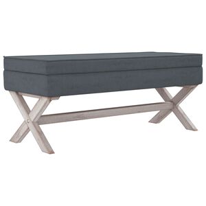 vidaXL opbevaringsskammel 110x45x49 cm velour m&oslash;rkegr&aring;