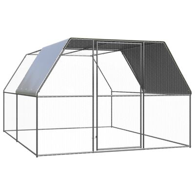 vidaXL udendørs hønsegård 3x4x2 m galvaniseret stål