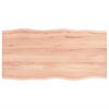 vidaXL bordplade 80x40x2 cm naturlig kant behandlet egetr&aelig; lysebrun