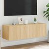 vidaXL v&aelig;gh&aelig;ngt tv-bord med LED-lys 100x35x31 cmsonoma-eg