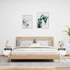 vidaXL sengeborde 2 stk. med LED-lys 40x39x37 cm hvid