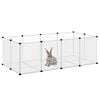 vidaXL lille dyrebur 144x74x46,5 cm PP og stål transparent