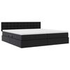 vidaXL Seng med opbevaring og madras Sort 200 x 200 cm Faux l&aelig;der