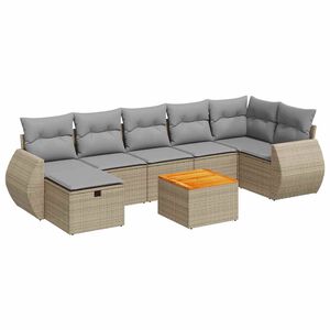 vidaXL sofas&aelig;t til haven 8 dele med hynder polyrattan beige
