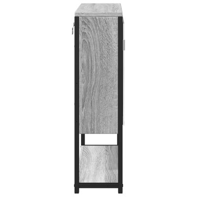 vidaXL skab med spejl 60x16x60 cm konstrueret træ grå sonoma-eg