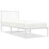 vidaXL sengeramme med sengegavl 80x200 cm metal hvid