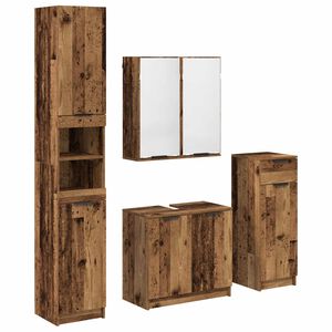 vidaXL Badev&aelig;relsesm&oslash;bel s&aelig;t 4 stk. Gammelt tr&aelig; 64,5 x 33,5 x 59 cm