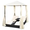 vidaXL dobbelt solseng med gardin polyrattan sort