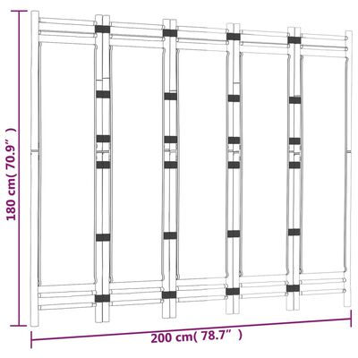 vidaXL 5-panels rumdeler 200 cm foldbar bambus og | vidaXL.dk