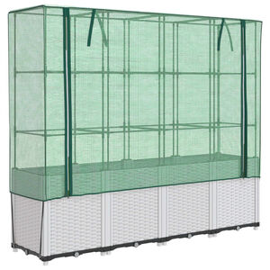 vidaXL h&oslash;jbed med drivhusovertr&aelig;k 160x40x153 cm rattan-look