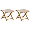 vidaXL Havestol 2 pcs Massiv Eucalyptus Tr&aelig; Beige