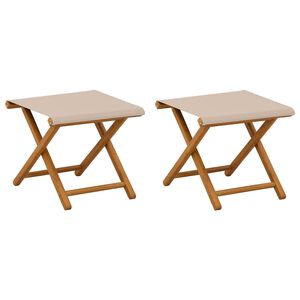 vidaXL Havestol 2 pcs Massiv Eucalyptus Tr&aelig; Beige