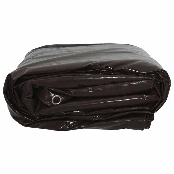 vidaXL Tarpaulin 650g / m&sup2; Brun 5 x 7 m L&aelig;rred med PVC-bel&aelig;gning