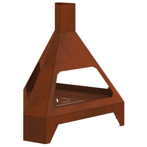 vidaXL Ildsk&aring;l Rusten 50 x 43 x 52 cm Cortenst&aring;l