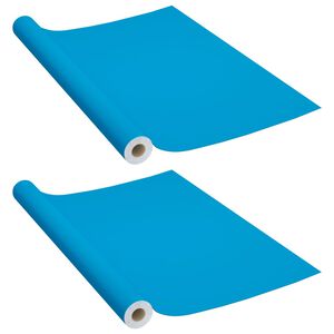 vidaXL selvkl&aelig;bende m&oslash;belfolie 2 stk. 500x90 cm PVC azurbl&aring;