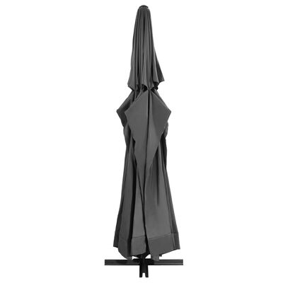 vidaXL udendørs parasol med aluminiumsstang 600 cm antracitgrå