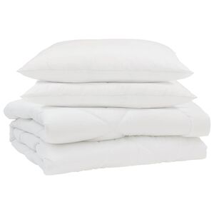 vidaXL Sommer dyne med pude 3 pcs Hvid Mikrofiber