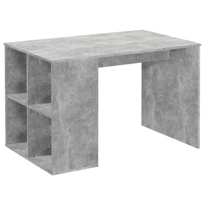 FMD skrivebord med sidehylder 117 x 73 x 75 cm betongrå