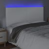 vidaXL sengegavl med LED-lys 180x5x118/128 cm kunstl&aelig;der hvid