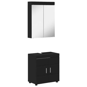 vidaXL Badev&aelig;relsesm&oslash;bel s&aelig;t TULUM 2 pcs Sort 60 x 34 x 63 cm